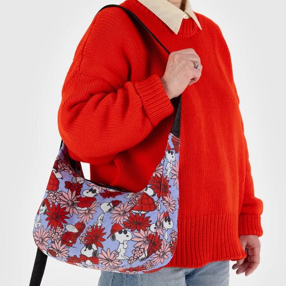 Baggu x Peanuts NWT Crescent Bag Medium - Floral Snoopy - Picture 9 of 10